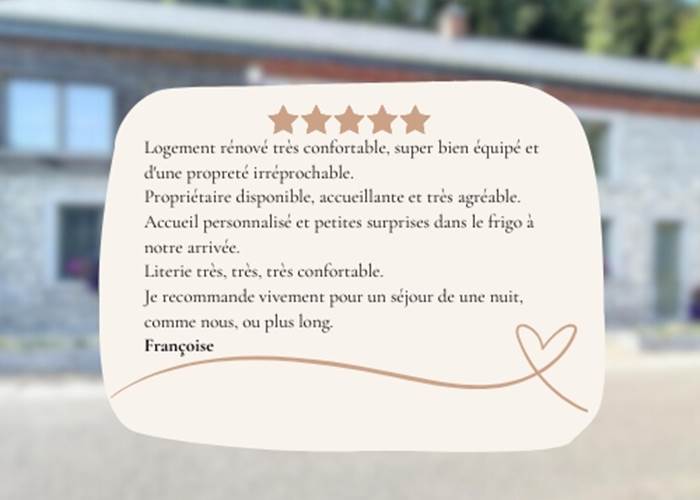 Avis client - Gîte Lompret
