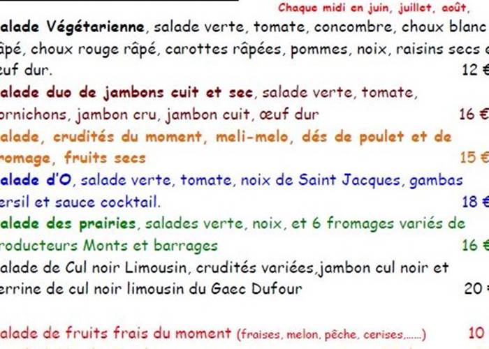 Les salades au bord de l'eau - Le Ranch des Lacs