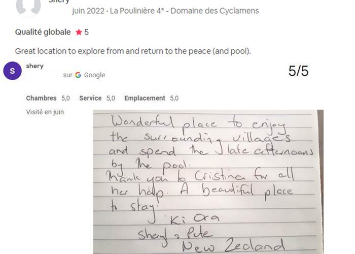 Avis Domaine des Cyclamens 2022