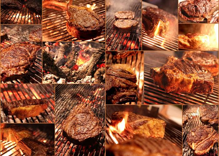 Les viandes, la spécialité de notre Chef Jules, une véritable passion - photo dégustation de différentes viandes bovines - Le Ranch des Lacs