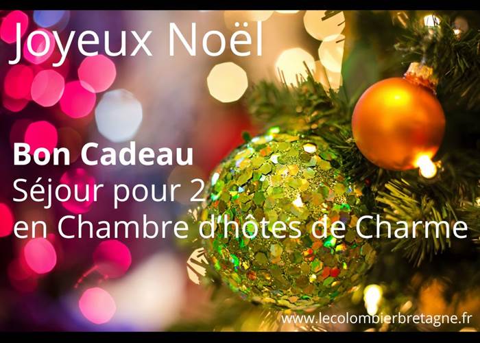 Bon cadeau Noël chambres d'hôtes le colombier bretagne