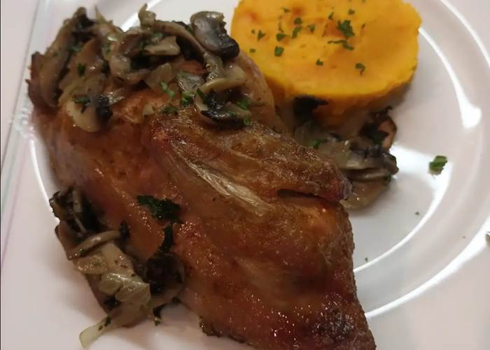 Demi-coquelet purée de butternut - Le Veilleur de Noblat