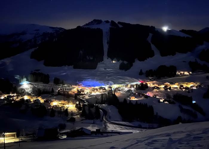 Vue depuis le chalet Lachat sur les pistes, départ Mont Rond