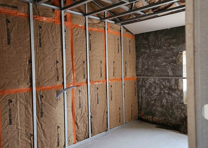 Travaux salle de réception, raillage et pose de placo