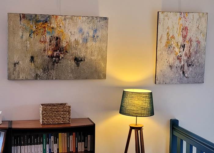 "L'épaisseur de l'invisible" 92x60 et "Référence" 73x54