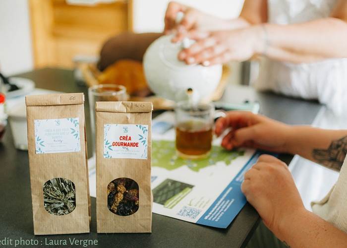 Sachets de thés et de tisanes confectionnés dans mon atelier des Ardennes