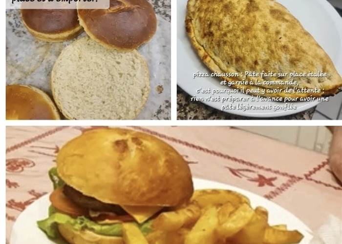 Hamburger et pizza