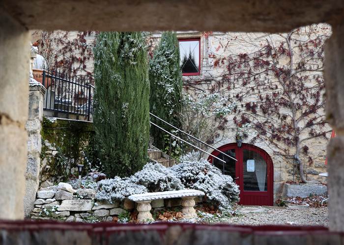 Le Château de Saint-Chamarand sous la neige