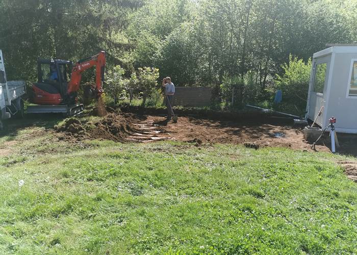 Les maisosn de Coline-travaux pour la création de la grande terrasse collective