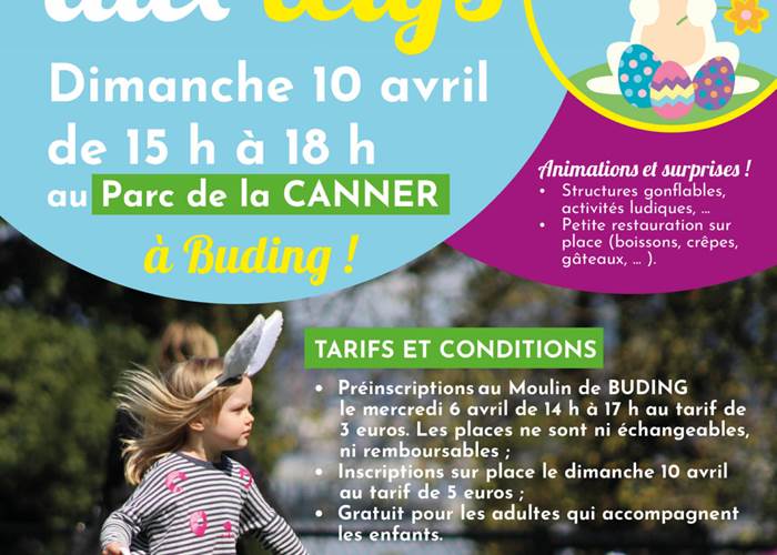 chasse aux oeufs parc de la canner à buding