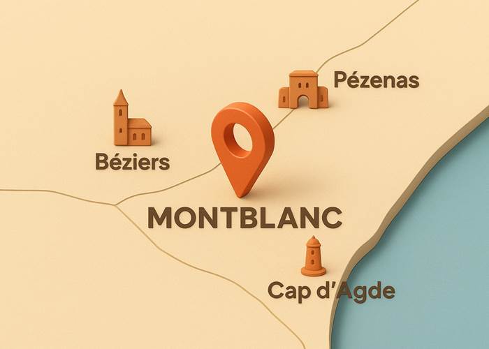 Carte Montblanc - Pézenas - Cap d'Agde - Béziers-news