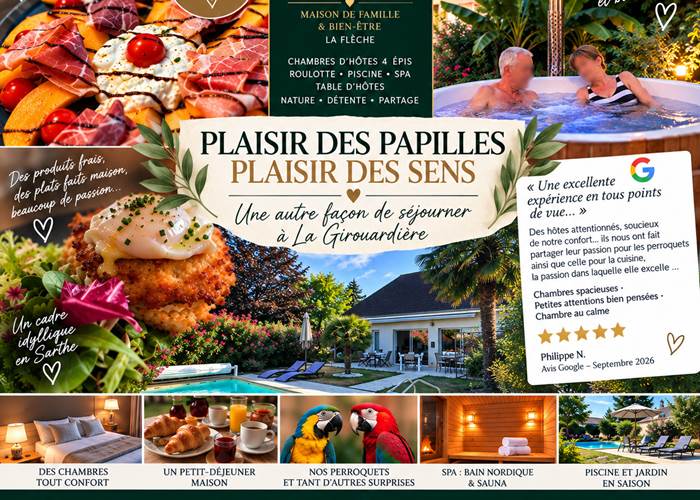 Table d’hôtes à La Flèche – La Girouardière, maison d’hôtes avec dîner et bien-être
