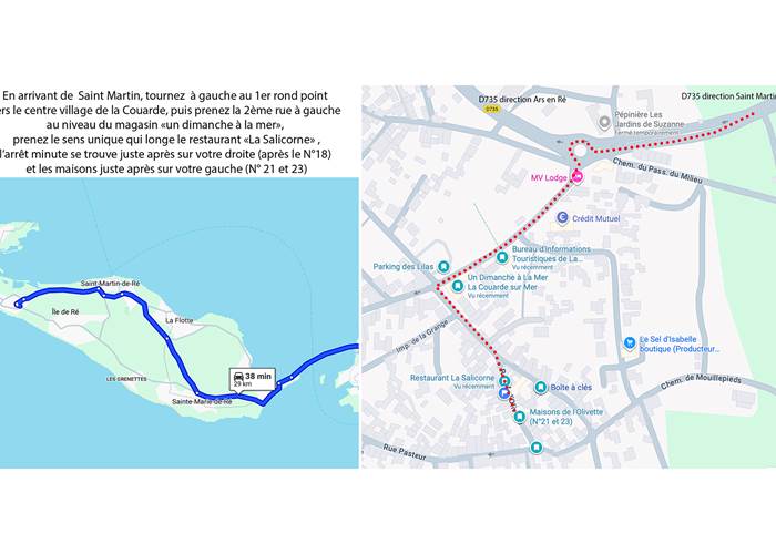 Plan d'accès Maisons de l'Olivette La Couarde