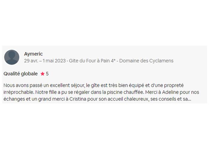 Avis Domaine des Cyclamens 2023