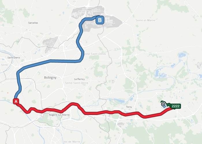 Trajet transport en commun depuis aéroport CDG