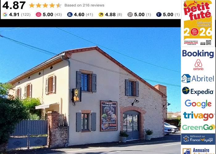 Façade 16 bis gîte à Marssac ALBI GAILLAC