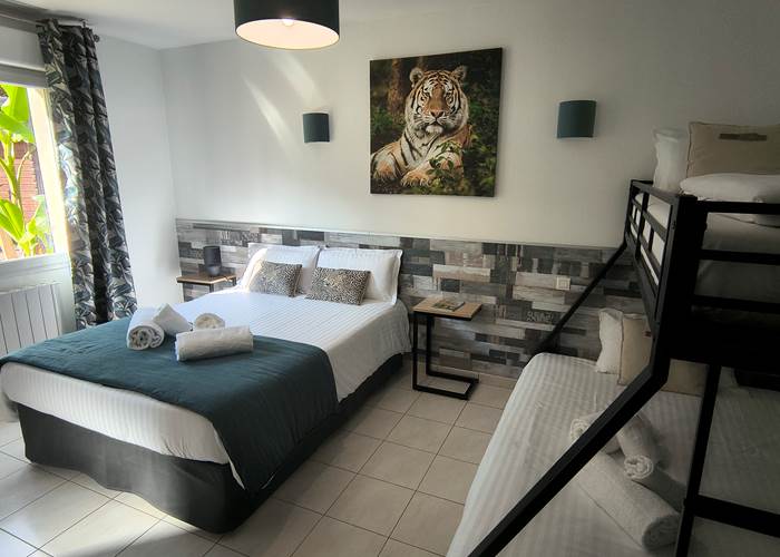 Chambre d'hôtes familiale 5 personnes proche du Zoo de La Flèche avec télévision et vue jardin