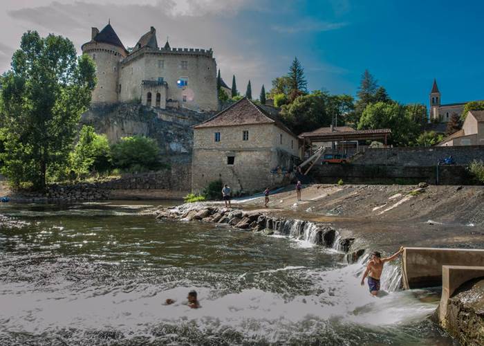 baignade à Cabrerets
