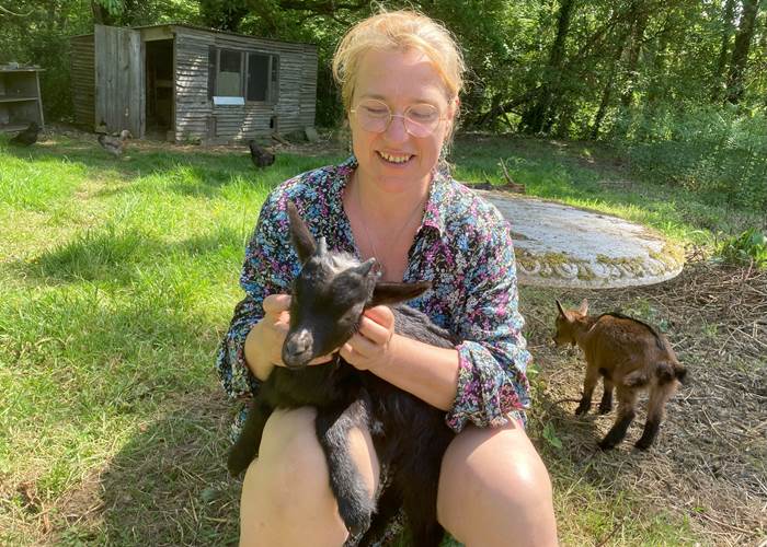 Domino et Chanel dans leur enclos à La Guyonnais