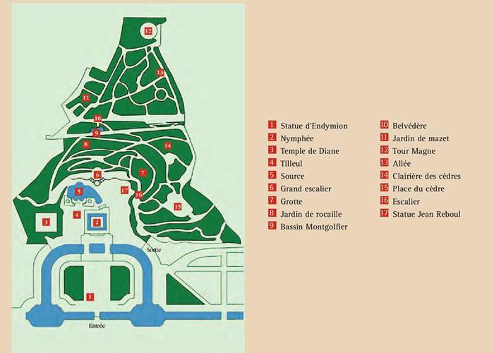 Le plan du Jardin de la Fontaine