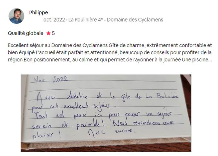 Avis Domaine des Cyclamens 2022
