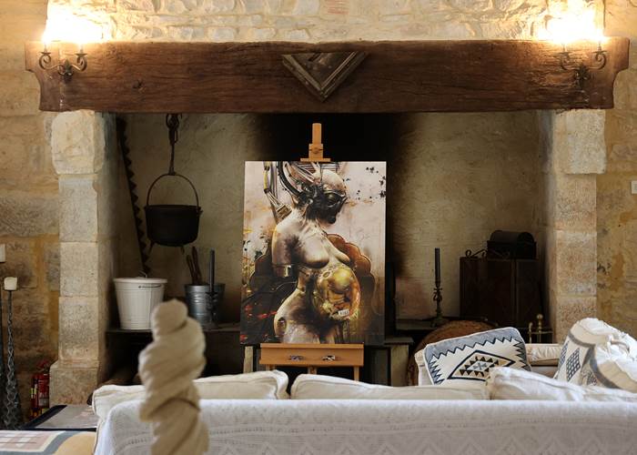 Exposition Onirisme au Château de Saint-Chamarand, Xavier Artesien, tailleur de pierre, Bruno Wagner, illustrateur de Fantasy