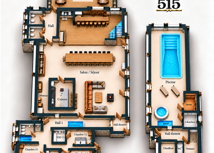 Plan 3D de Rez-de-chaussée v3