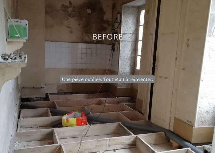 Chambre secondaire avant travaux au Manoir du Colombier