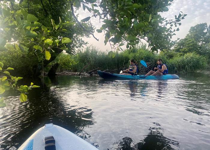 Abbartello kayak Corse coucher de soleil  Taravo