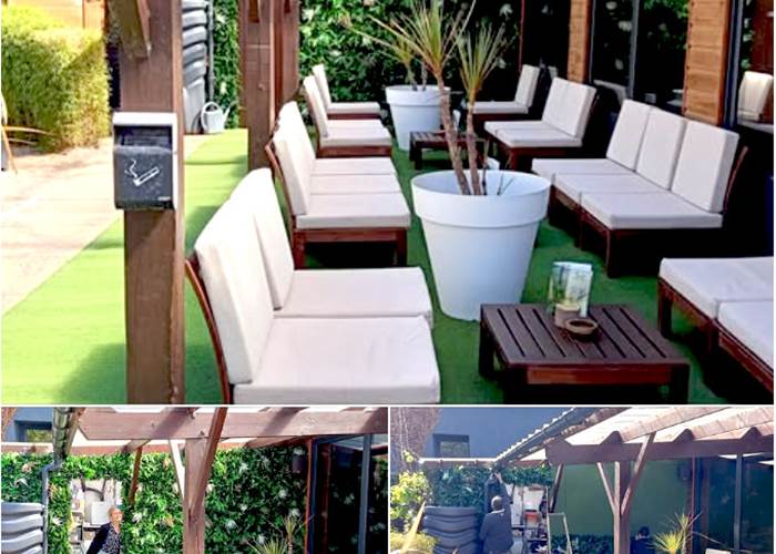 Nouveau mur végétal terrasse du glamping