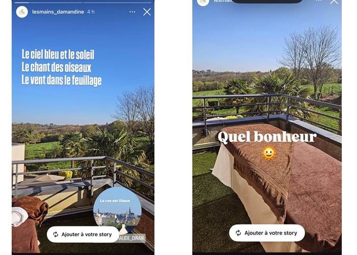 Villa Emeraude Massage à domicile terrasse chambre Armor