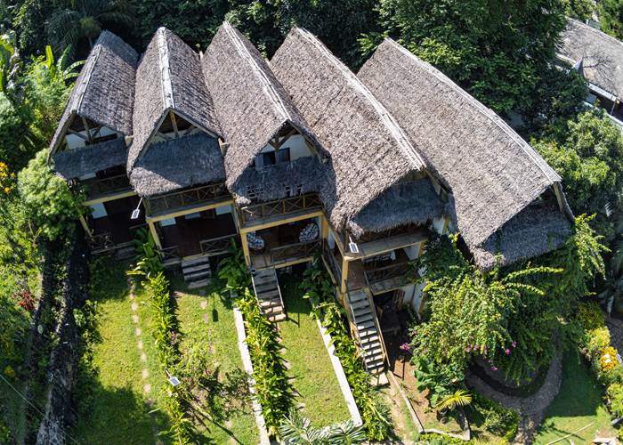 Vue aérienne du Rofia Lodge Nosy Be