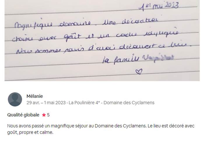 Avis Domaine des Cyclamens 2023