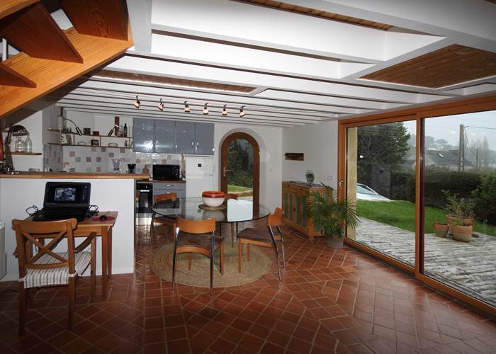 cuisine, table à manger, terrasse