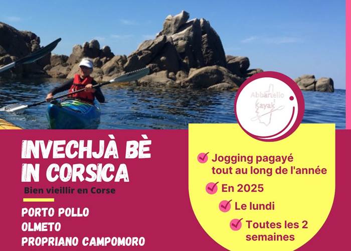 Jogging pagayé bien vieillir en Corse 2025 avec Abbartello kayak