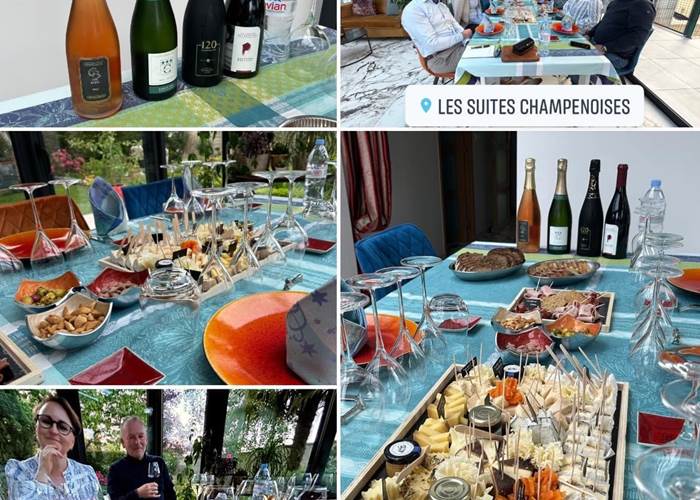 Dégustation Champagne fromages chez Les Suites Champenoises