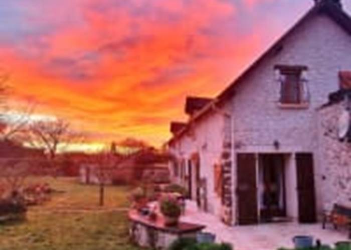 gîte Les Granges Indigo coucher soleil