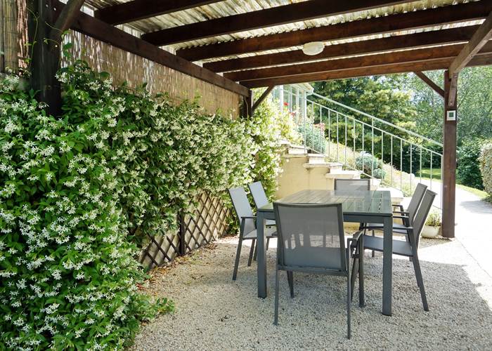 Pergola et jasmin chambres d'hôtes dordogne Les Feuillantines