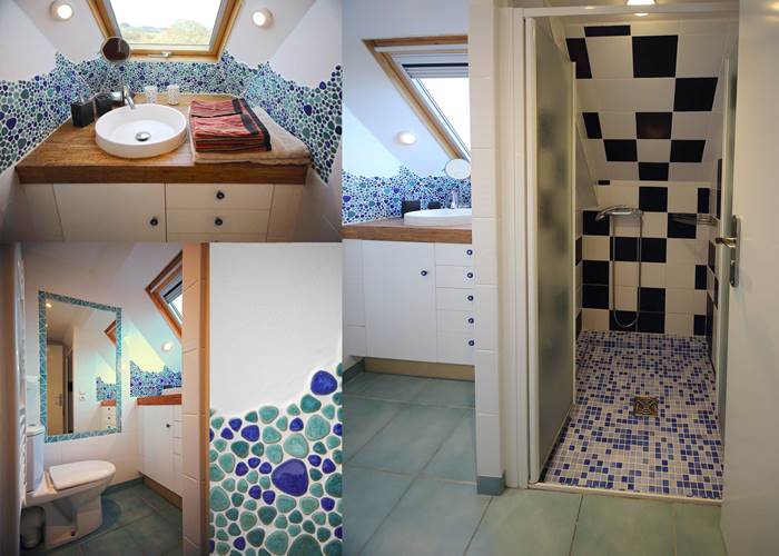 4x3 Salle de Bain Bleue