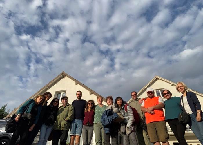 Groupe de voyageurs italiens