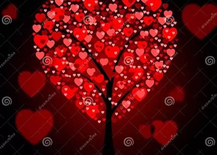 arbre de coeurs, arbre d'amour