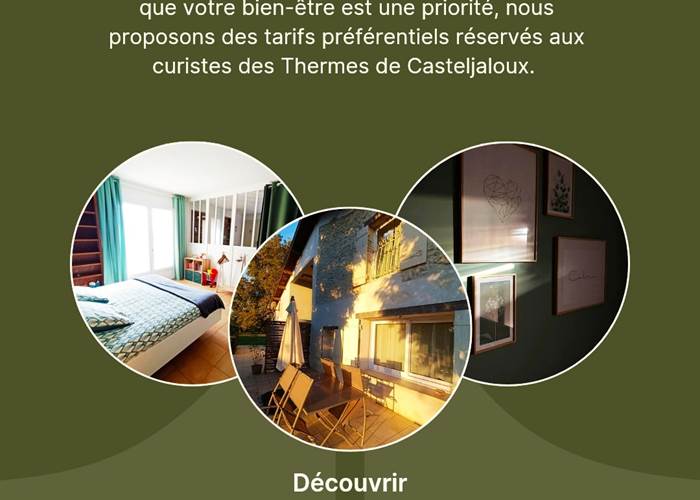 Gîtes, chambre d'hôtes et table d'hôtes gastronomique à Casteljaloux Lot et Garonne, piscine, jacuzzi et spa