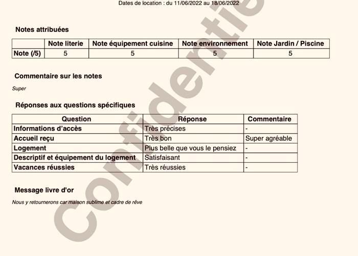 Séjour du 11 au 18/06/2022