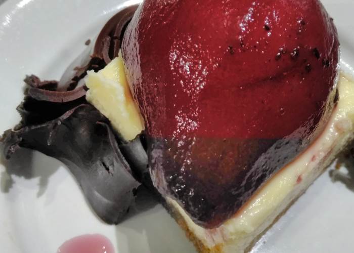 Cheezecake aux poires au vin