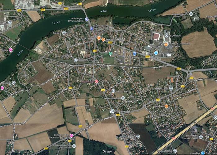 Vue aérienne de Marssac sur Tarn