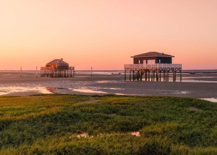 visite du Bassin par la mer-Bateau-Cabanes-coucher de soleil