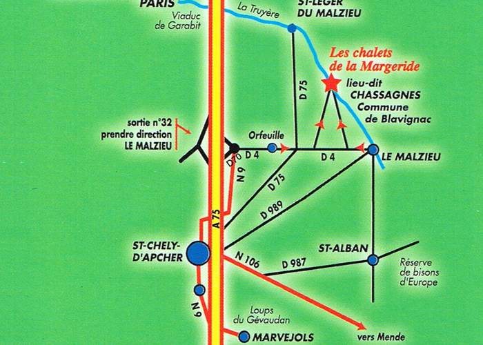 Les Chalets de la Margeride: Un accès rapide depuis l'autoroute A75
