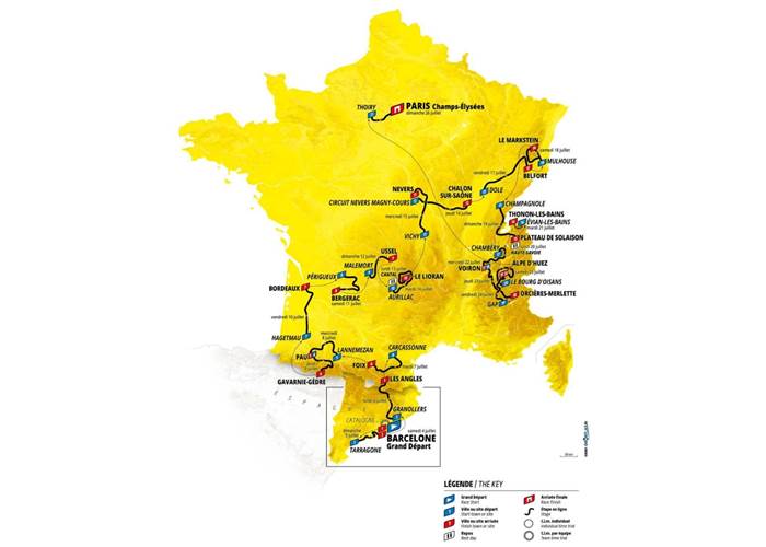 La carte du Tour de France 2026