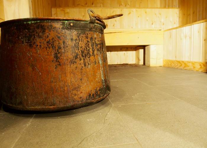 chaudron à sel pour le sauna