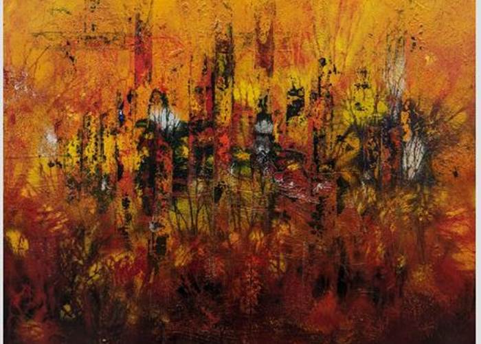 No man’s building n°2 - Huile sur toile, 80x80 cm